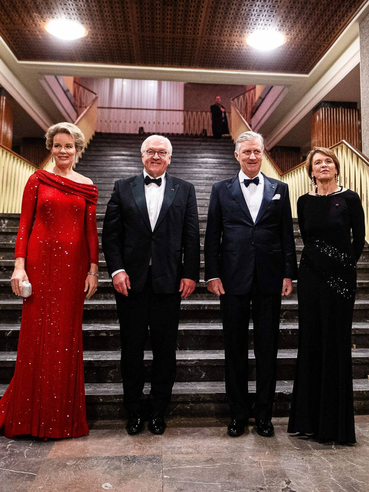 Los reyes belgas junto al presidente y la primera dama de Alemania. (CP)
