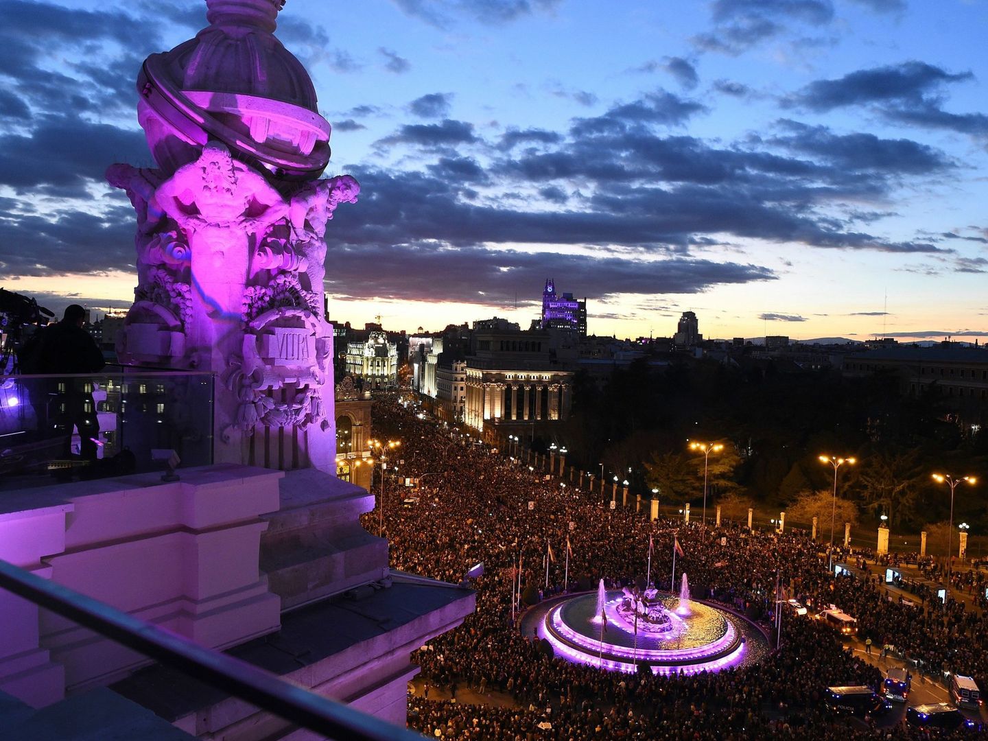 Vista general de la manifestación del 8-M en Madrid. (EFE)
