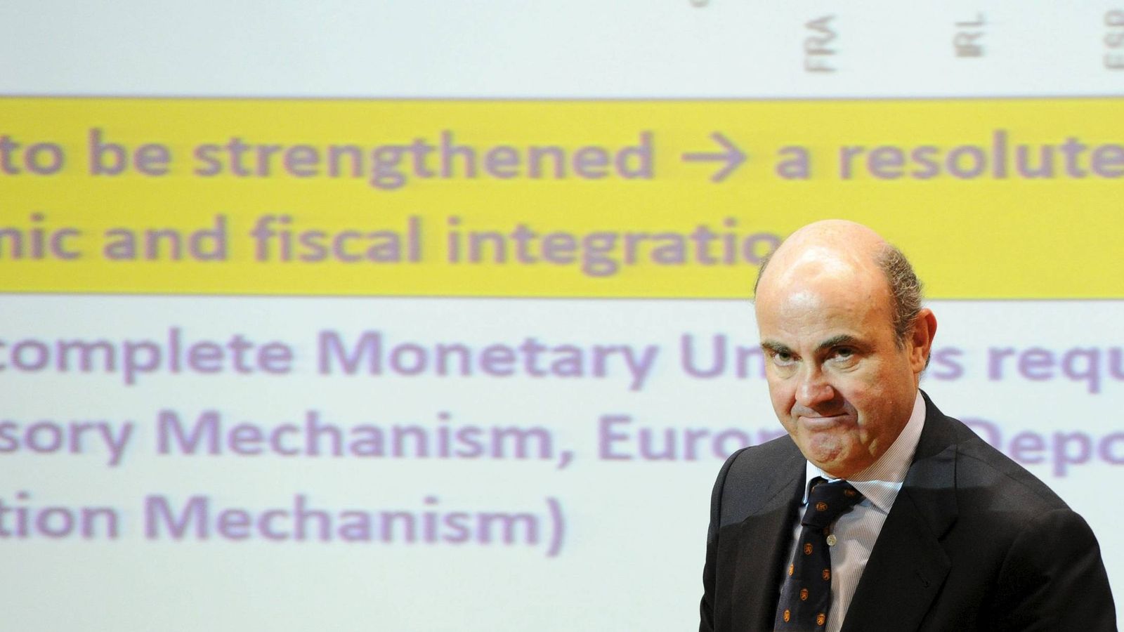 Foto: El ministro de Economía, Luis de Guindos, da una conferencia en Londres. (EFE)