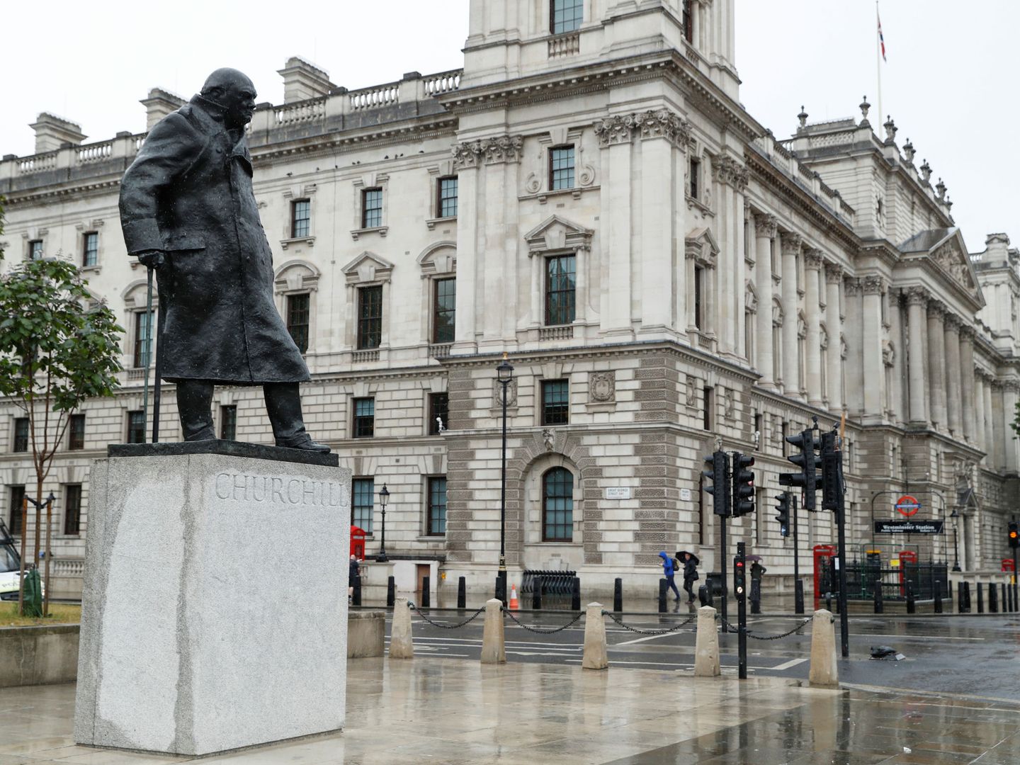 Homenaje a Winston Churchill, primer ministro británico en la II Guerra Mundial, en Londres. (Reuters)
