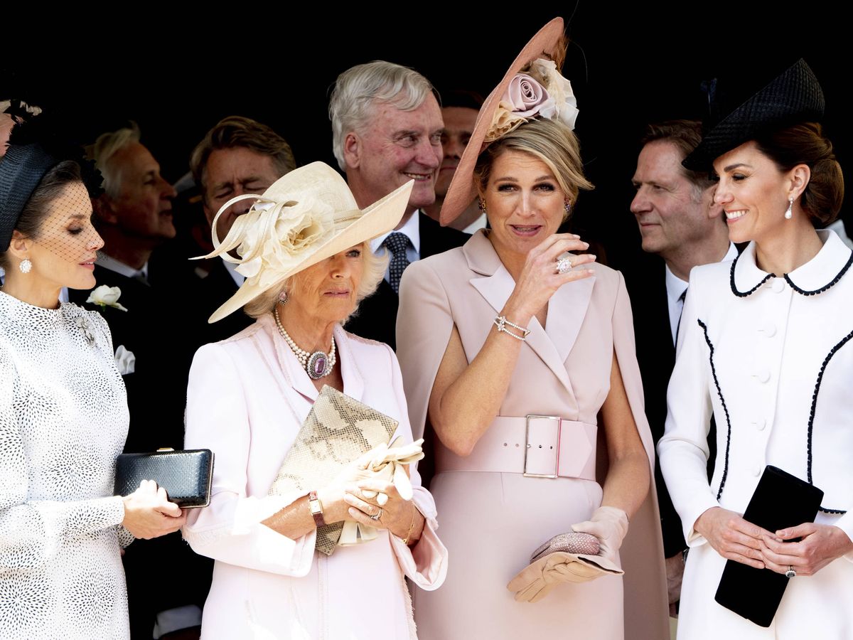 Foto: Las duquesas de Cambridge y Cornualles, con Letizia y Máxima. (Getty Images/Patrick van Katwijk)