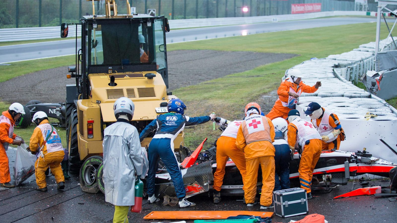 Foto: Imagen del accidente de Jules Bianchi en 2014 (Efe).