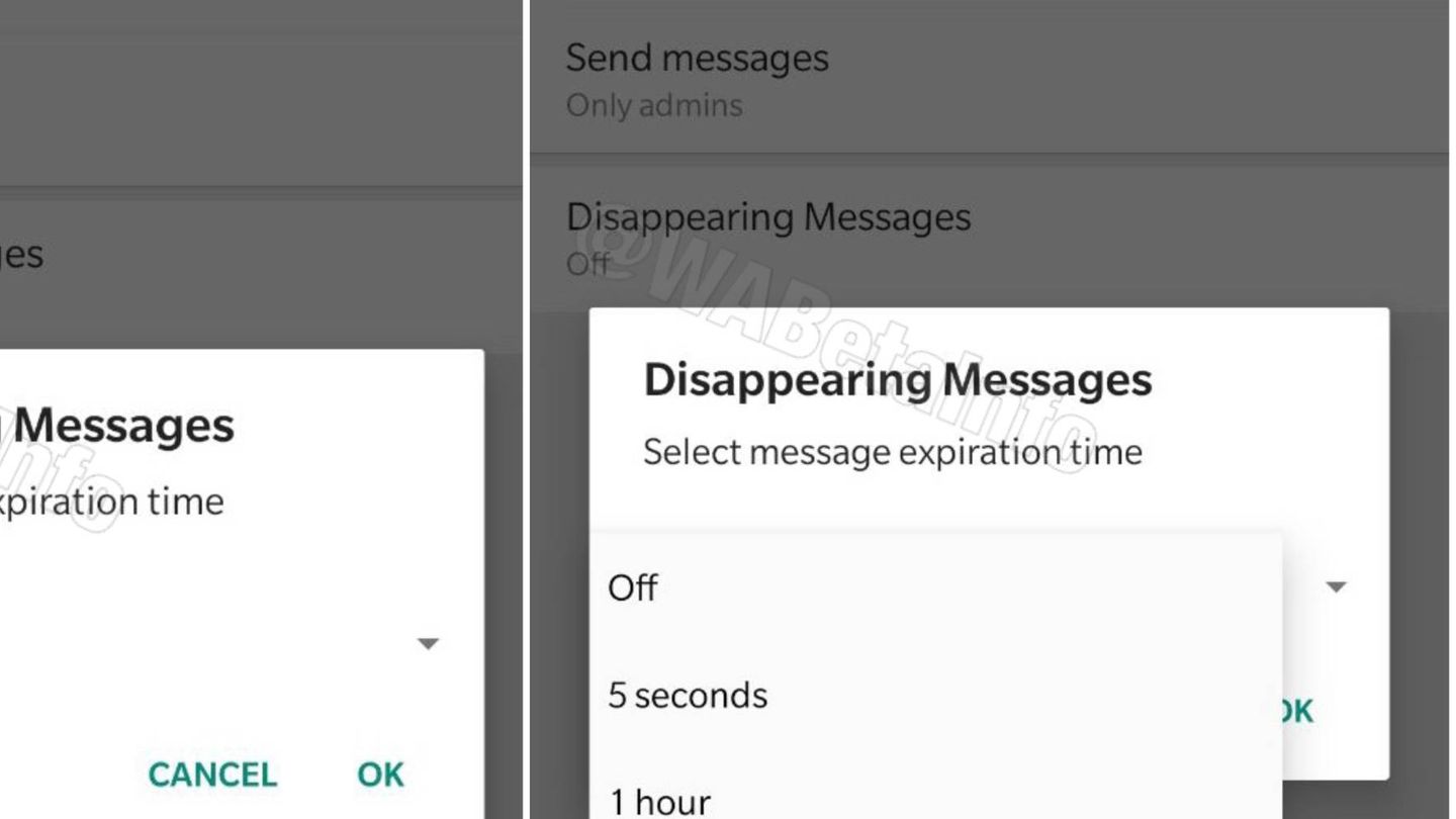 La función de WhatsApp para hacer desaparecer los mensajes en chats de amigos (WABetaInfo)