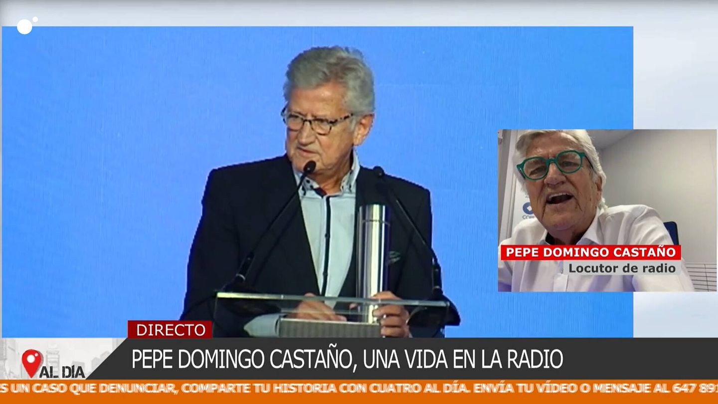 Pepe Domingo Castaño, en conexión con 'Cuatro al día'. (Mediaset)
