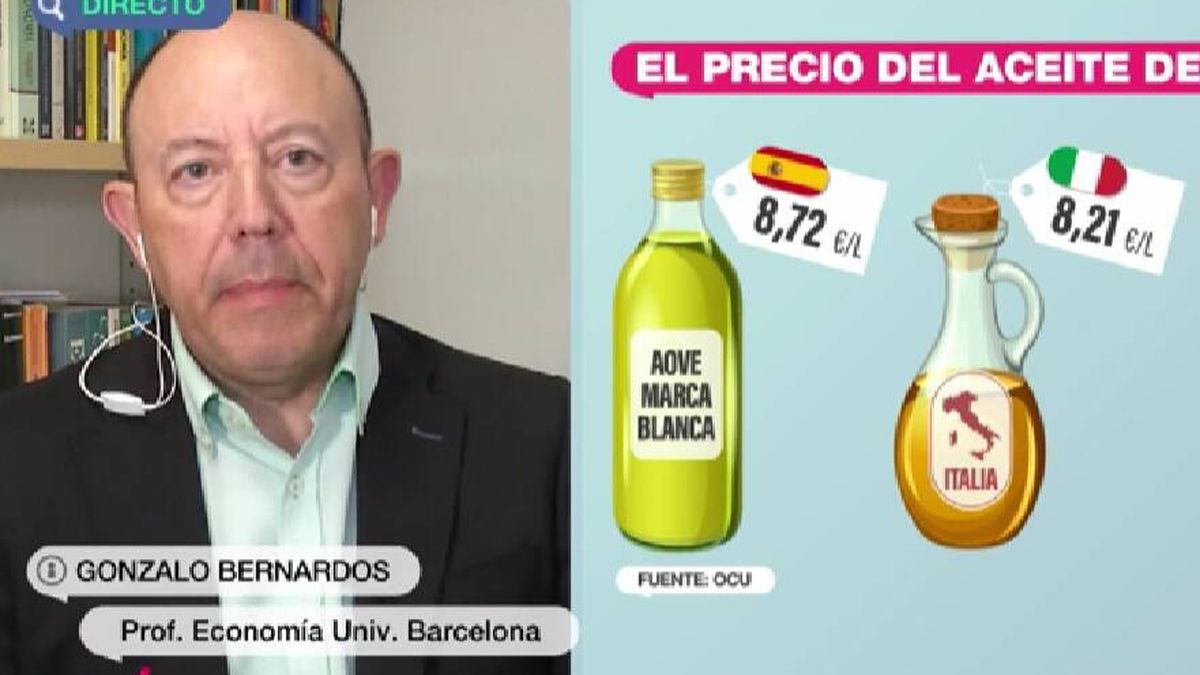 El economista Gonzalo Bernardos desvela en 'Más Vale Tarde' la fecha en la que podría bajar el precio del aceite de oliva