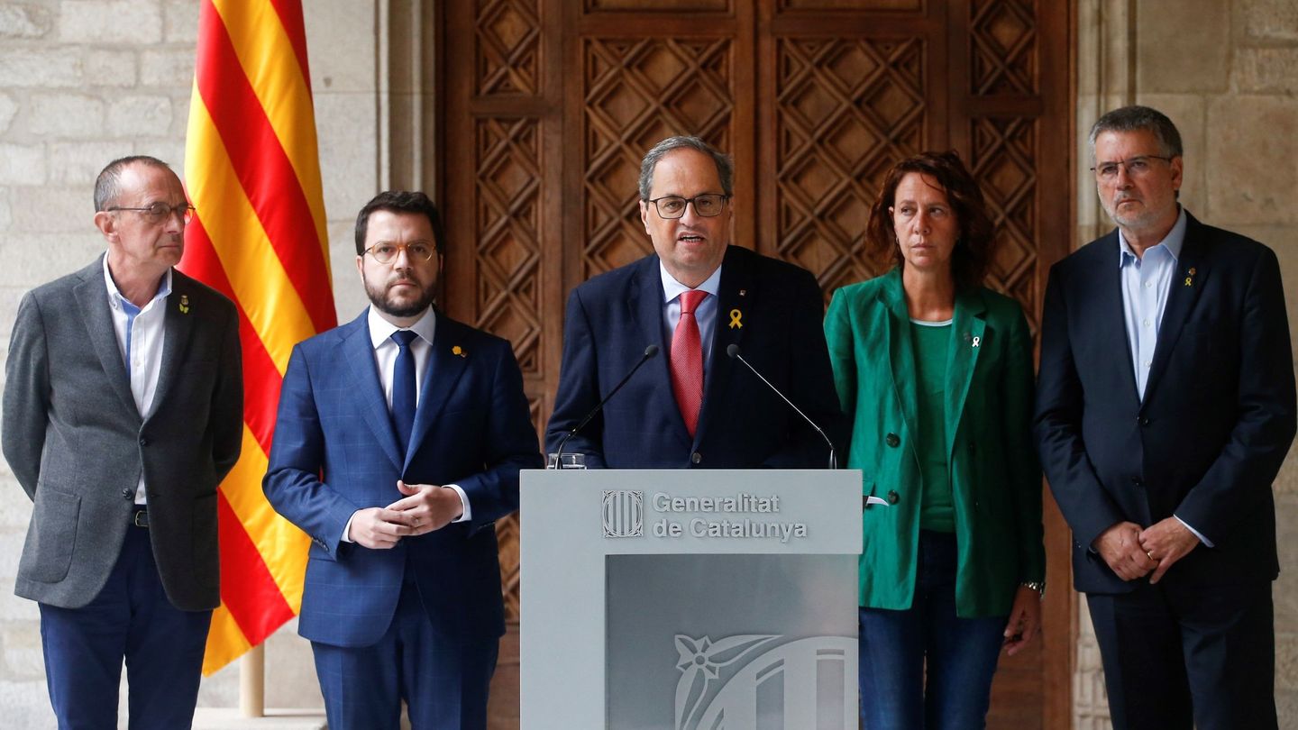 El presidente de la Generalitat durante su comparecencia de hoy. (EFE)
