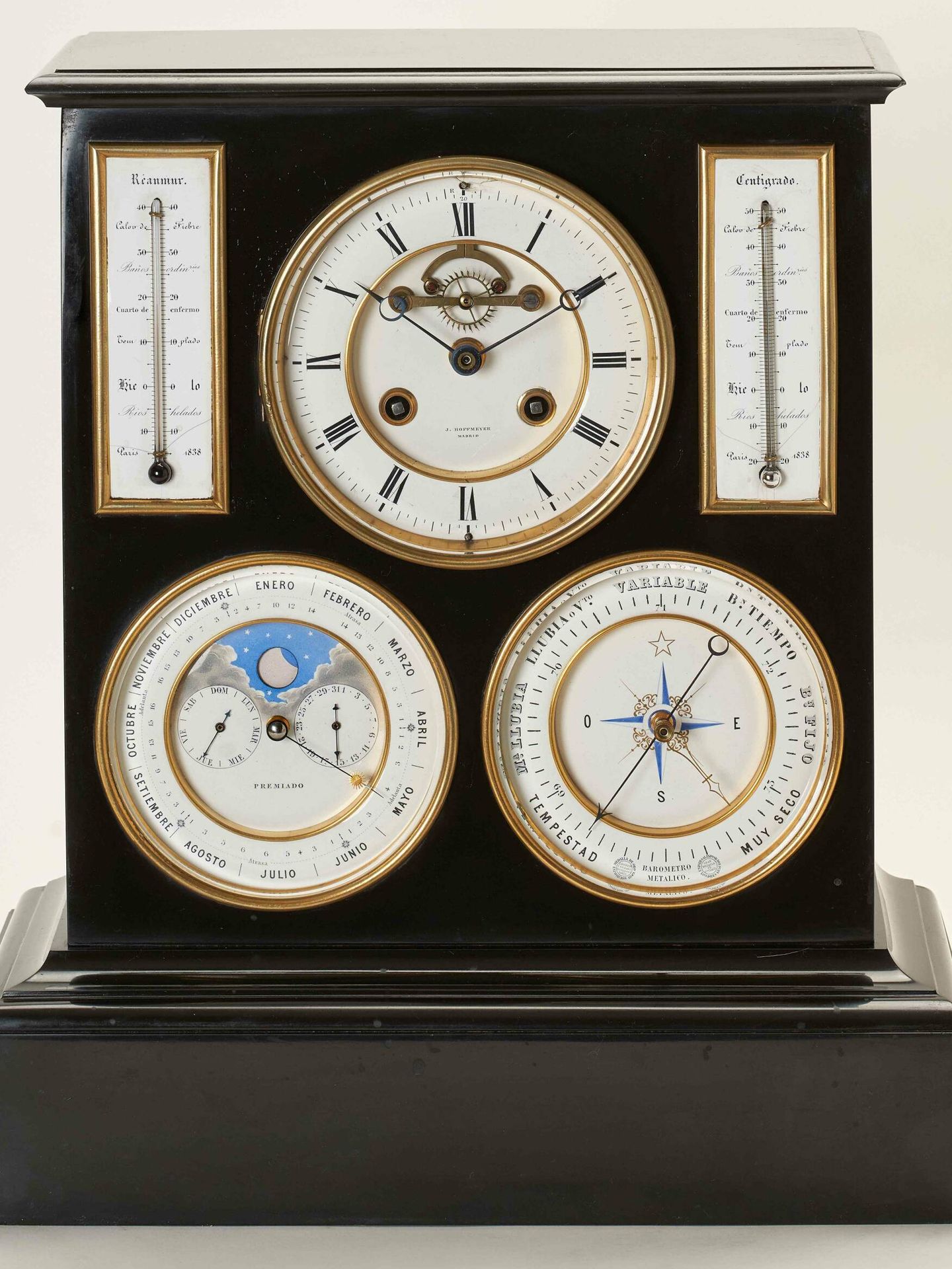 Reloj de sobremesa realizado por José de Hoffmeyer alrededor de 1850. COLECCIÓN BANCO DE ESPAÑA