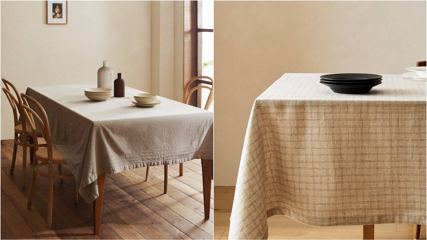 Manteles de lino de Zara Home para una mesa con estilo. (Cortesía)