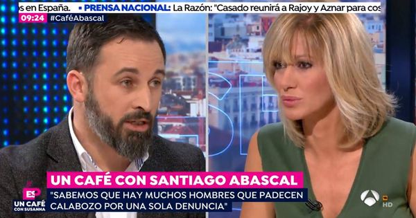 Foto: Santiago Abascal y Susanna Griso. (Atresmedia Televisión)