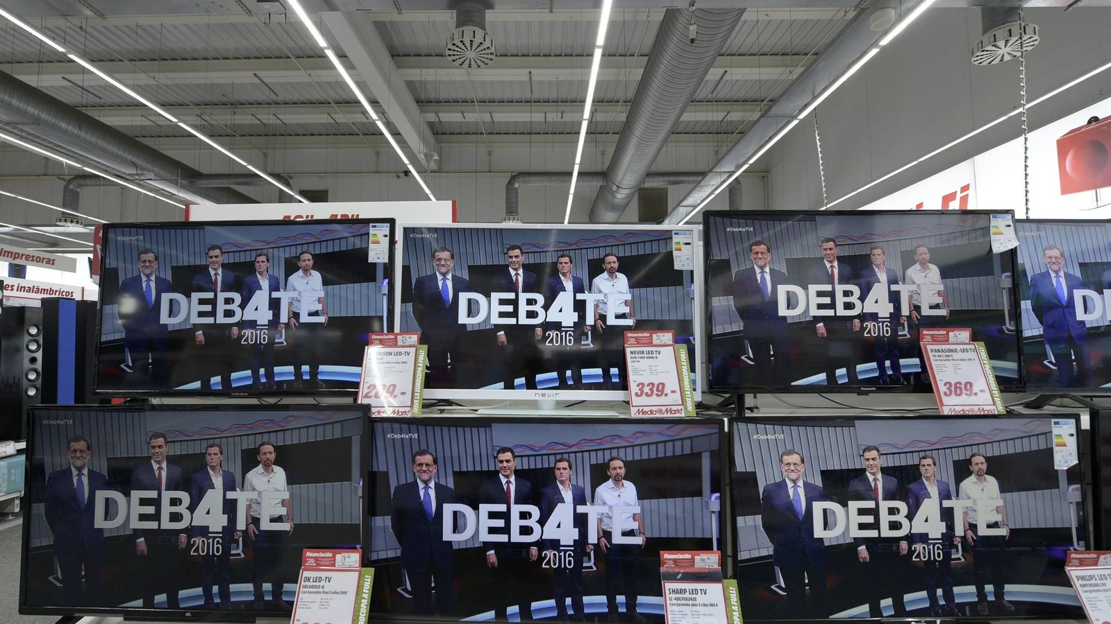 Foto: Imágenes del debate a cuatro, emitido por las principales cadenas de televisión. (Reuters)