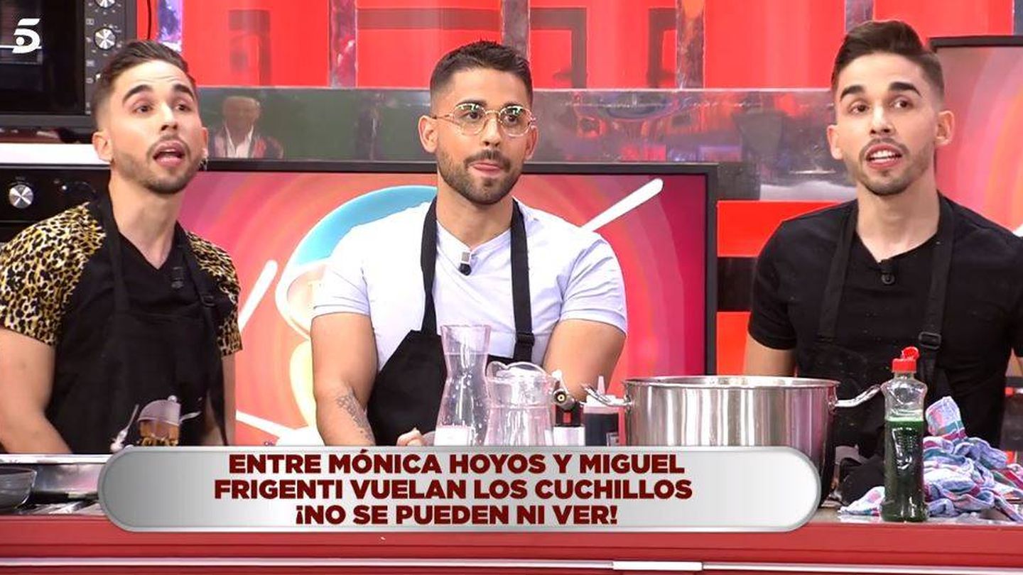 Carlos, Miguel y Alberto Frigenti, en 'La última cena'. (Telecinco)