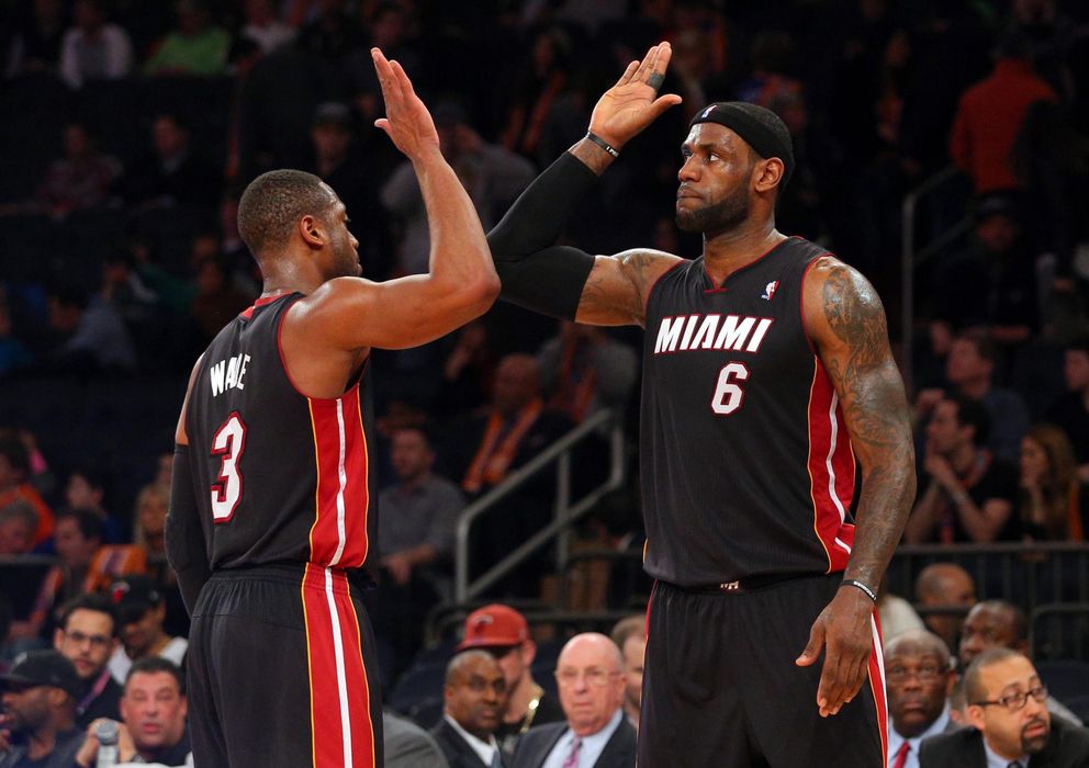 Foto: LeBron James y Dwyane Wade fueron los protagonistas de la victoria de los Heat.
