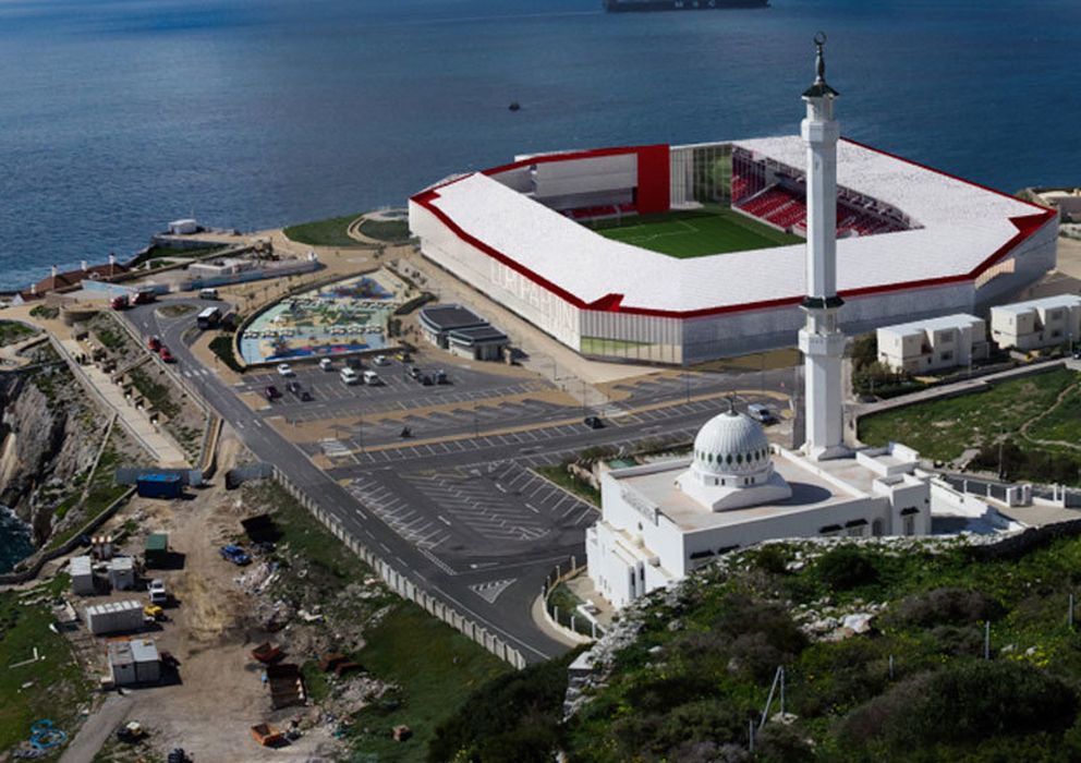 Foto: Imagen panorámica del proyecto del nuevo estadio de Gibraltar (FOTOS: europapointstadium.com)