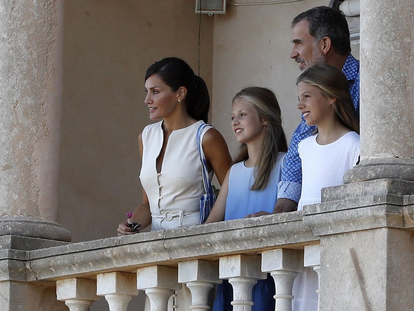Los Reyes y sus hijas, en Mallorca en 2019. (EFE)