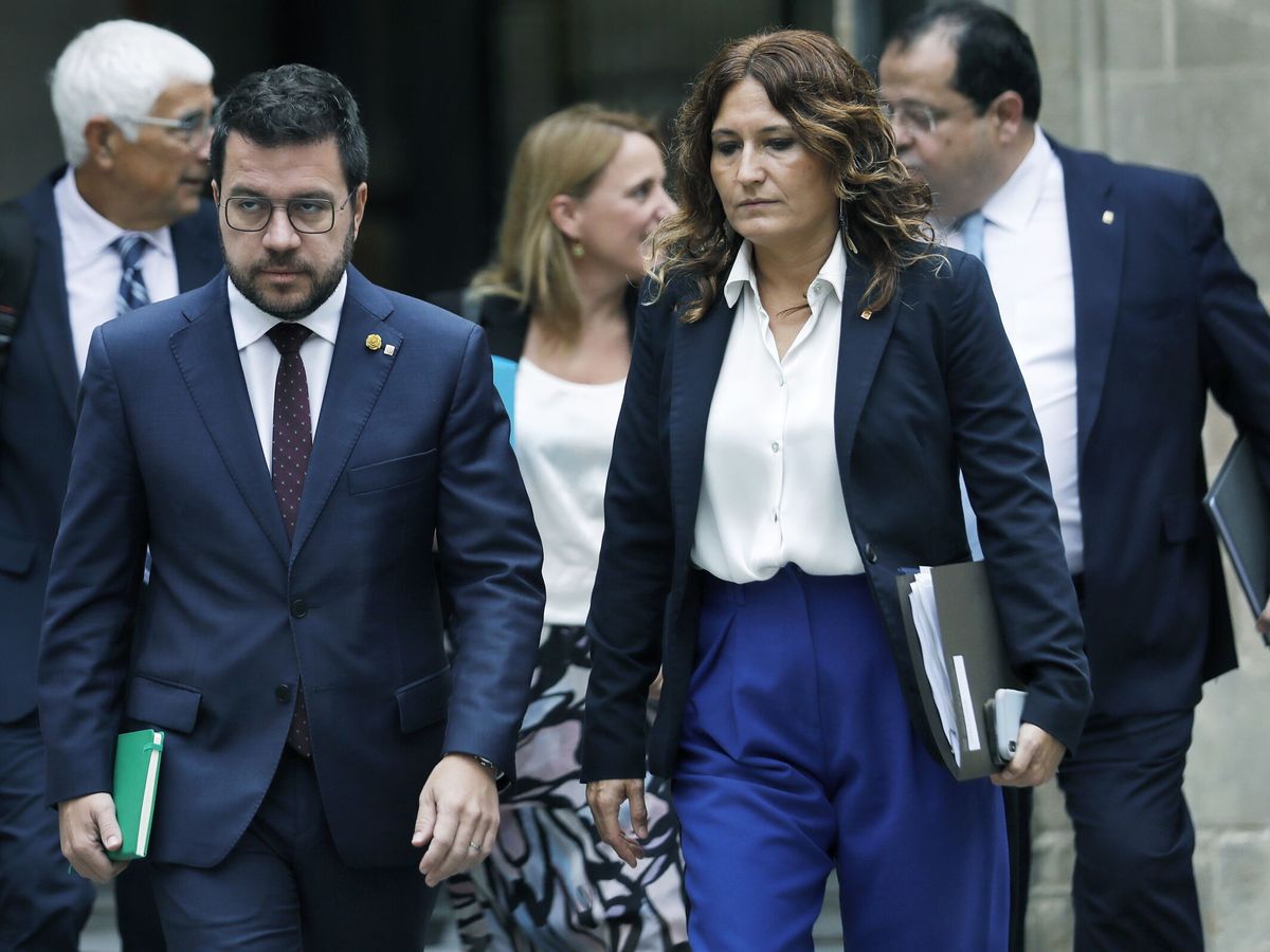 Foto: Pere Aragonès, entrando en el Consell Executiu. (EFE/Andreu Dalmau)