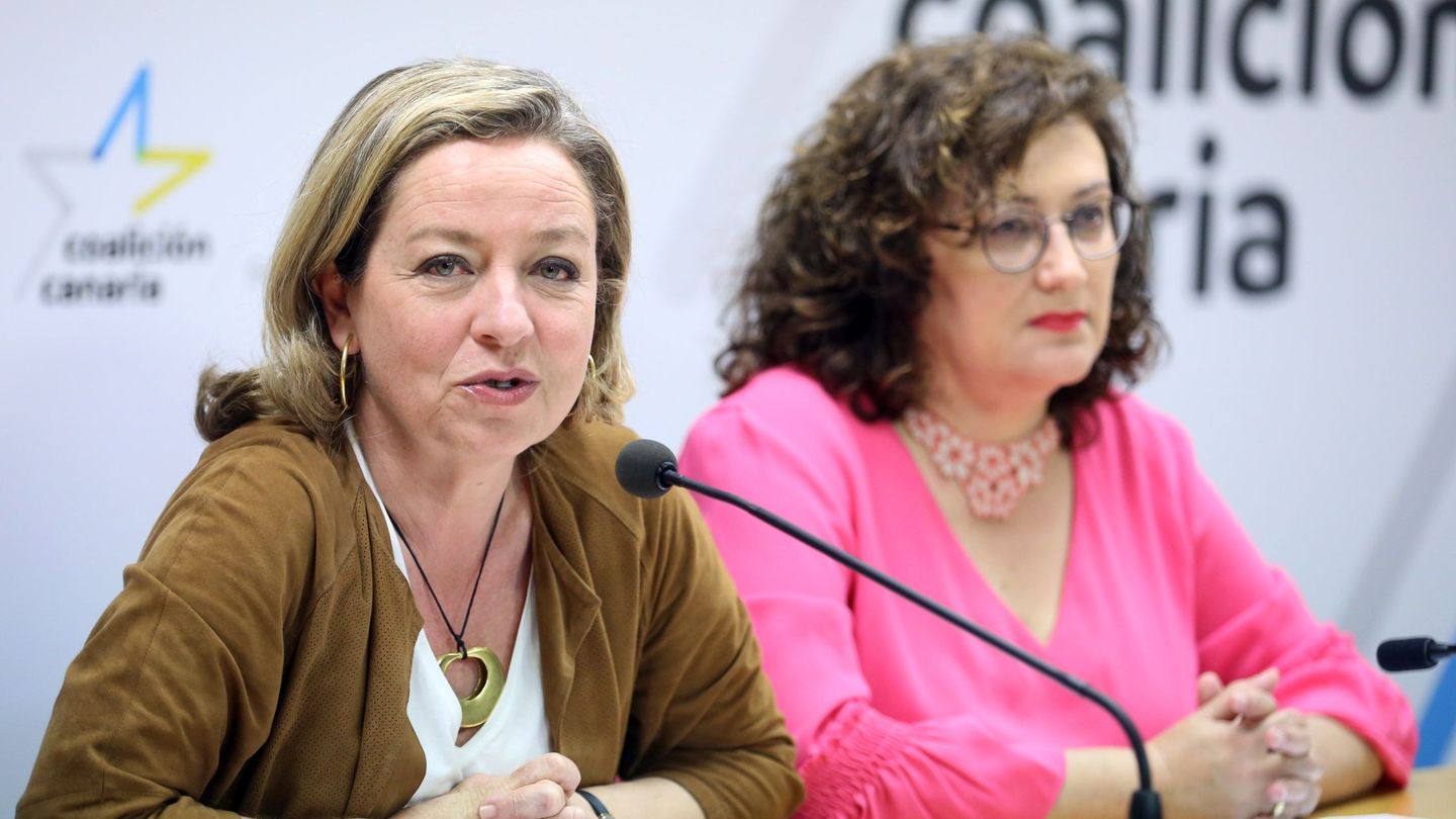 Las candidatas de CC al Congreso de los Diputados por Santa Cruz de Tenerife Ana Oramas (i) y Guadalupe González. (EFE)
