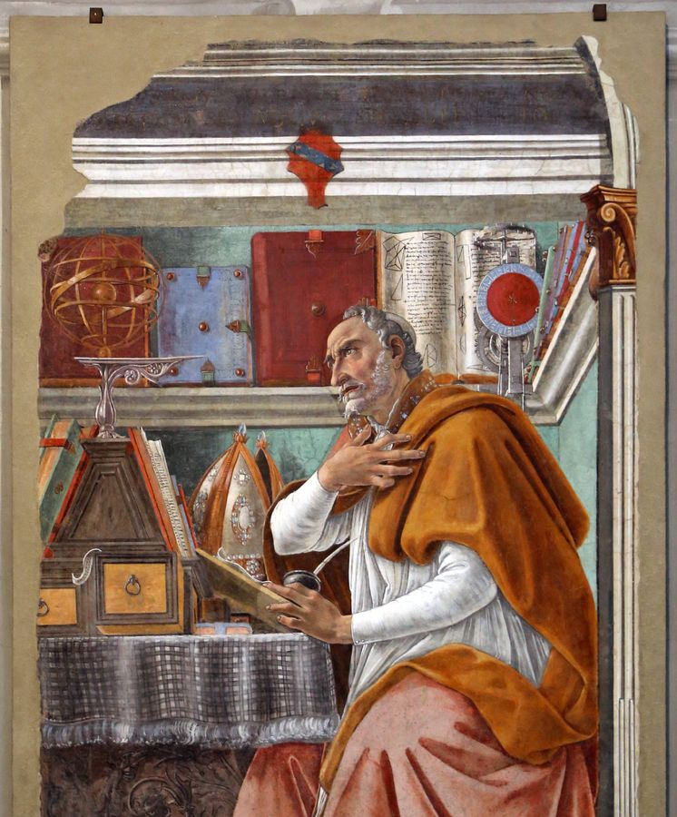 Foto: 'San Agustín en su gabinete', pintura de Sandro Botticelli que se encuentra en la Iglesia de Ognissanti, Florencia (Wikipedia)