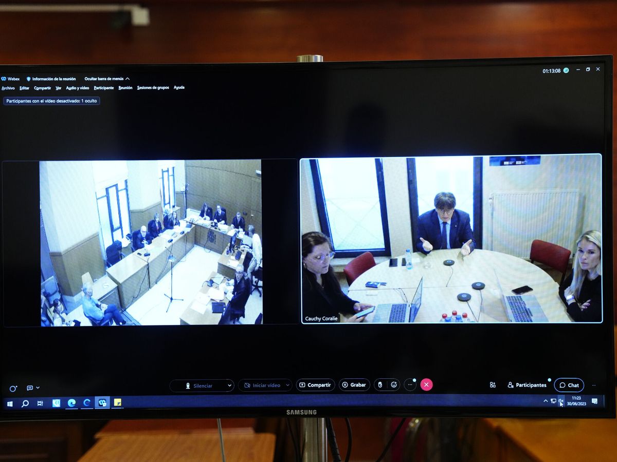 Foto: Puigdemont declara por videoconferencia en el juicio contra el 'exconseller' Buch. (EFE)