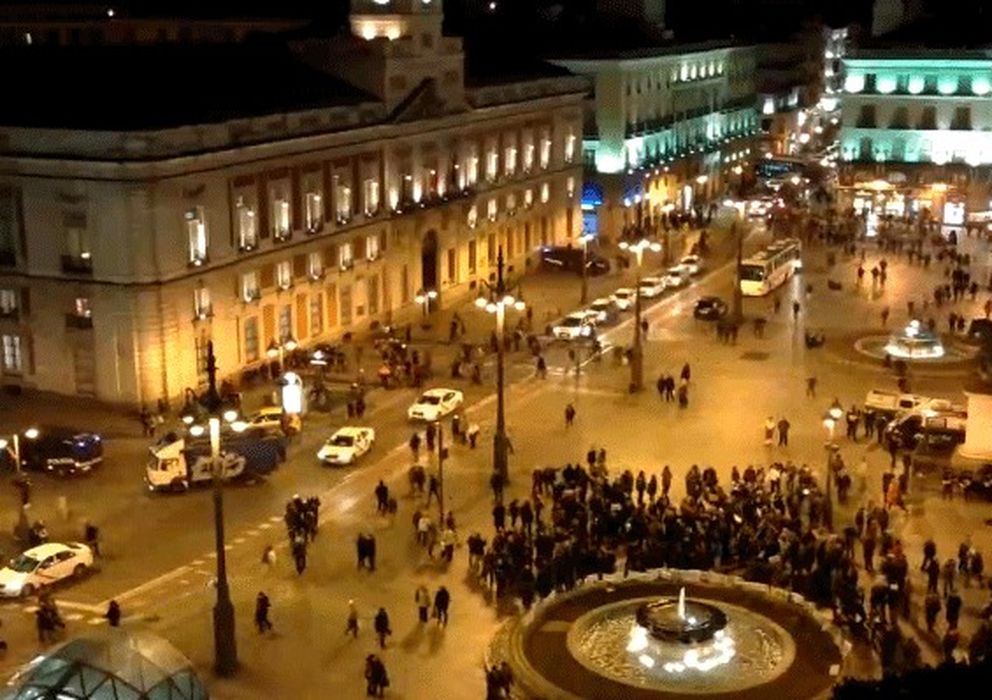 Foto: Imagen de la webcam en directo que ayer emitía la convocatoria en Madrid
