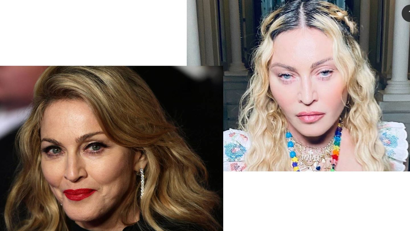 Madonna en 2012 vs. Madonna en 2020. (Cordon Press/Instagram @madonna)
