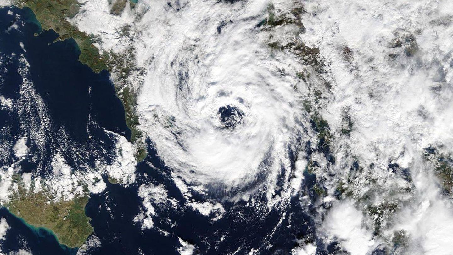 Imagen de un huracán mediterráneo captado por un satélite. (Aemet)