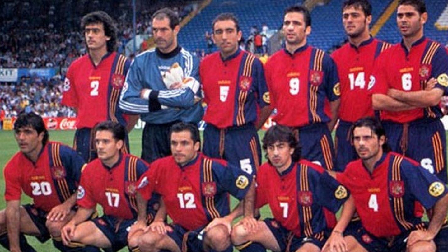 La selección española, en la Eurocopa de 1996.