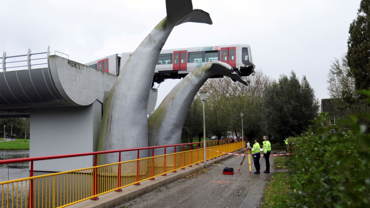 La escultura de una ballena evita la tragedia en un accidente de tren en Países Bajos