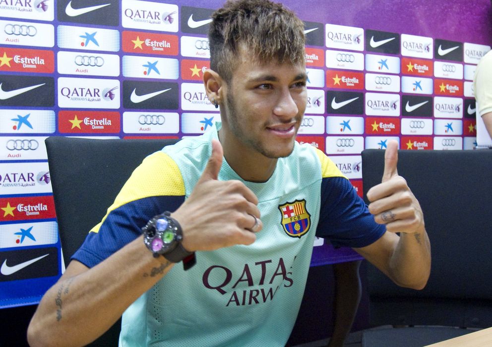 Foto: Neymar durante su rueda de prensa (Efe).