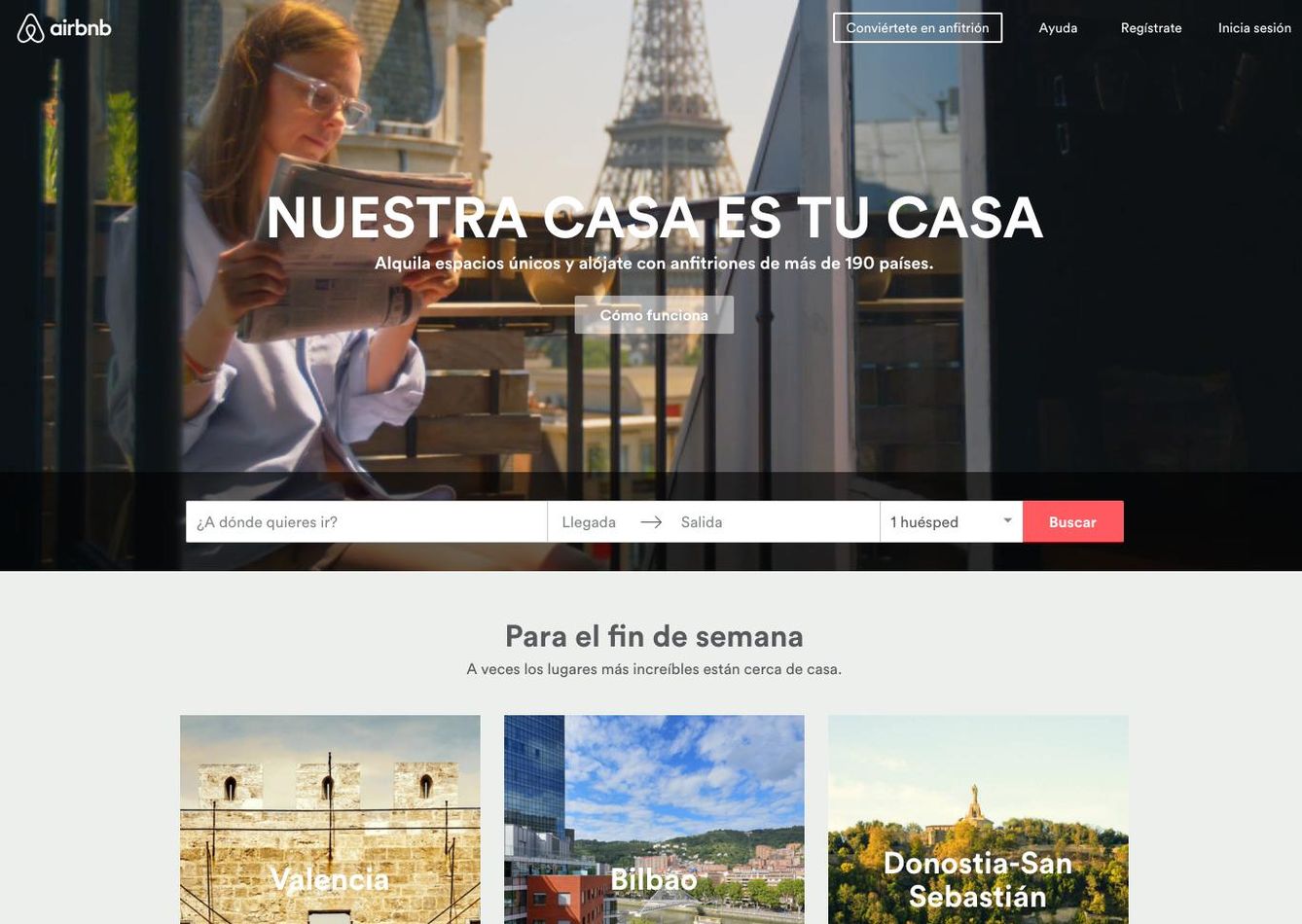 Airbnb, web para encontrar habitaciones o casas de sus propietarios