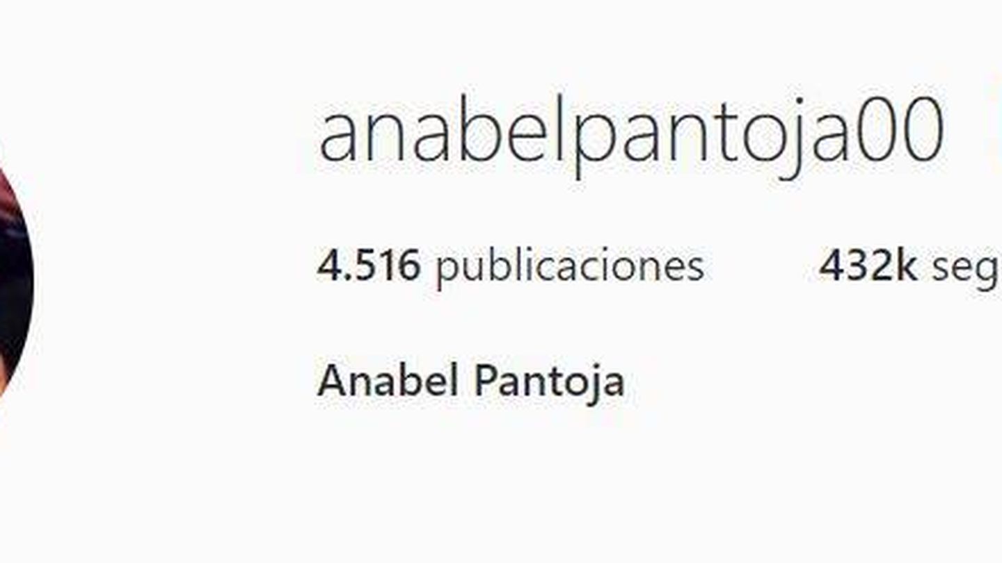 Cabecera del perfil de Instagram de Anabel Pantoja. 