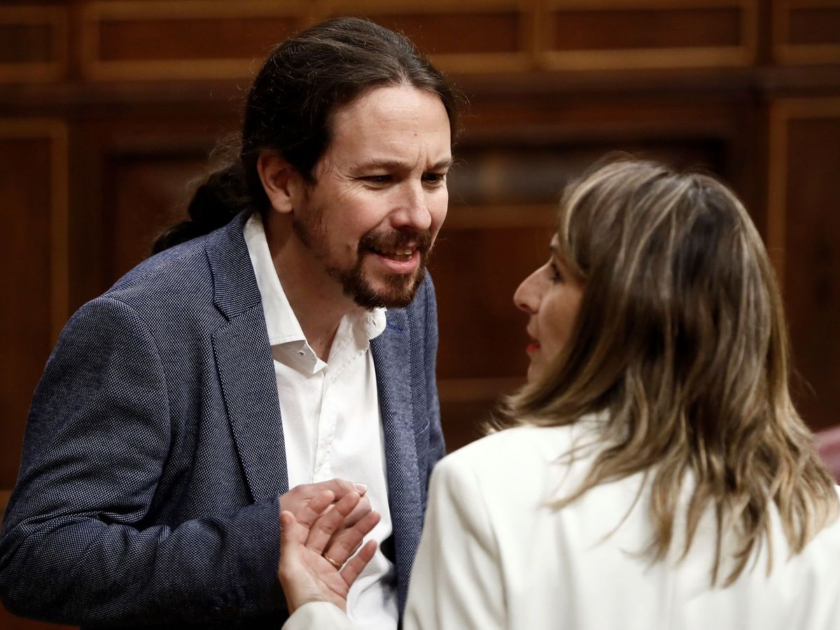 Foto: Pablo Iglesias y Yolanda Díaz, en una imagen de archivo de 2020. (EFE/Mariscal)