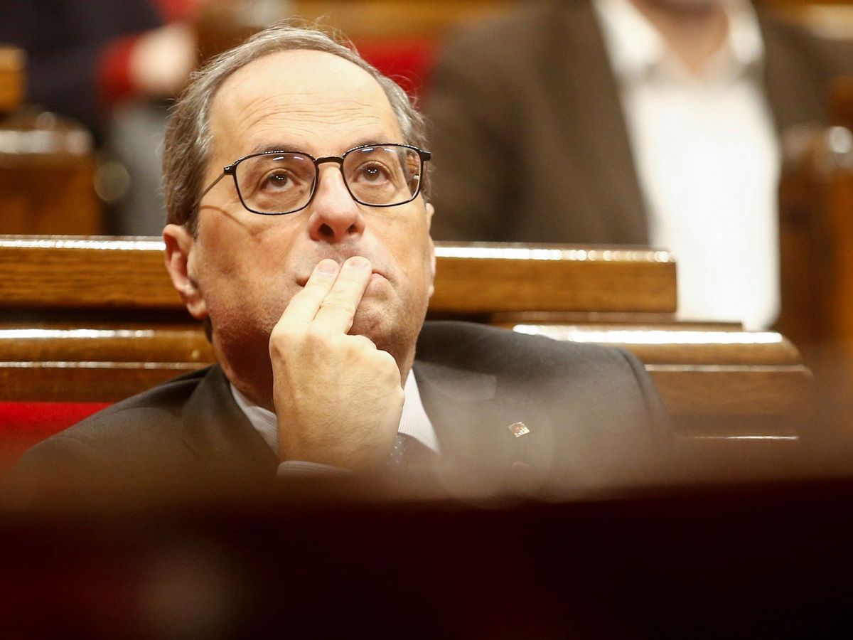 Foto: El expresident de la Generalitat Quim Torra, en el Parlament. (EFE)