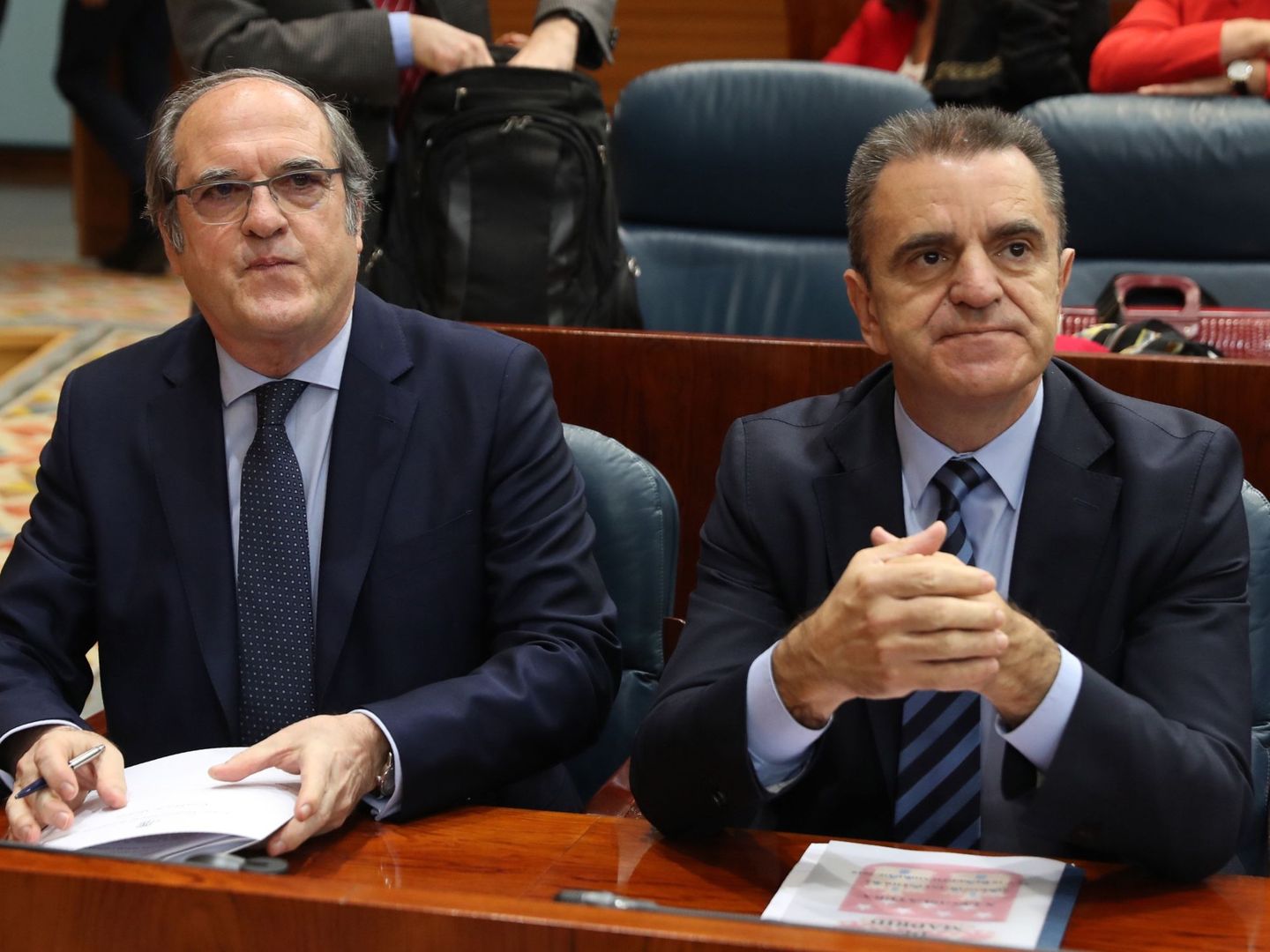 Ángel Gabilondo y José Manuel Franco, este 18 de mayo en la Asamblea de Madrid. (EFE)