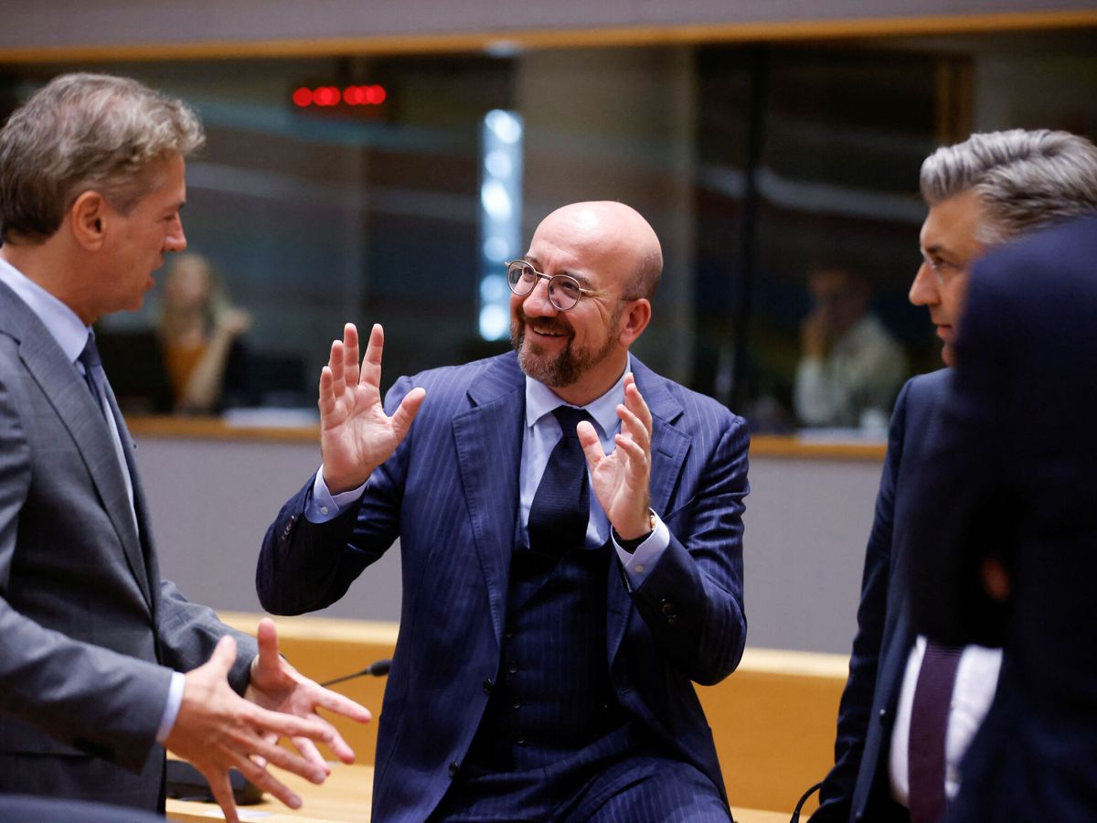 Foto: El presidente del Consejo Europeo, Charles Michel, durante la reunión en Bruselas. (Reuters/Johanna Geron)