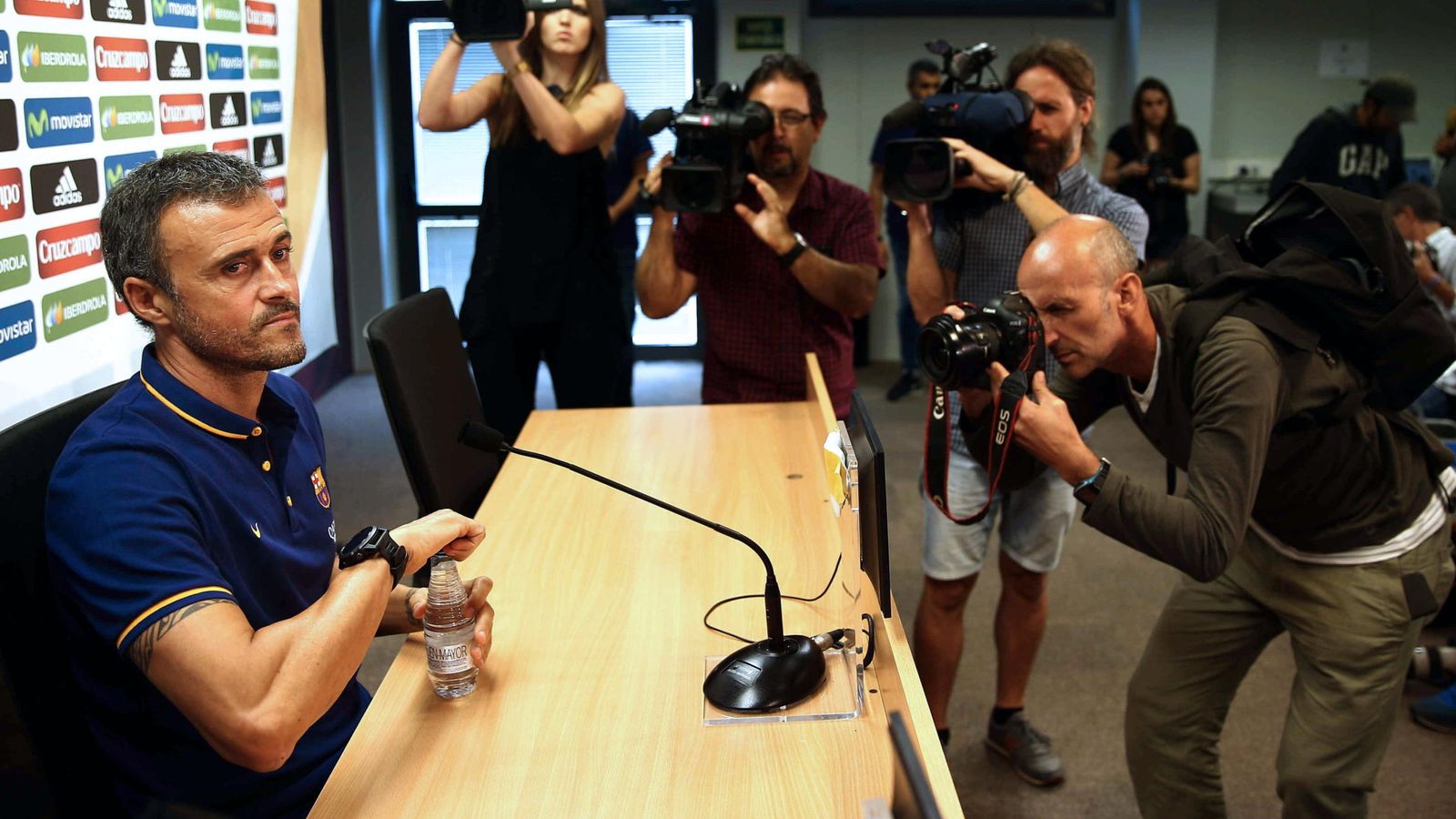 Foto: Luis Enrique, durante una rueda de prensa (EFE)