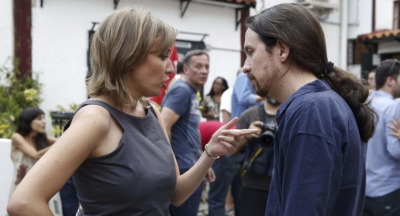 Pablo Iglesias junto a la candidata de Podemos por Madrid Tania Sánchez. (EFE)