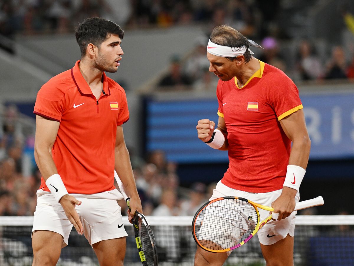 Foto:  Rafael Nadal y Carlos Alcaraz superan la primera ronda. (Marijan Murat)