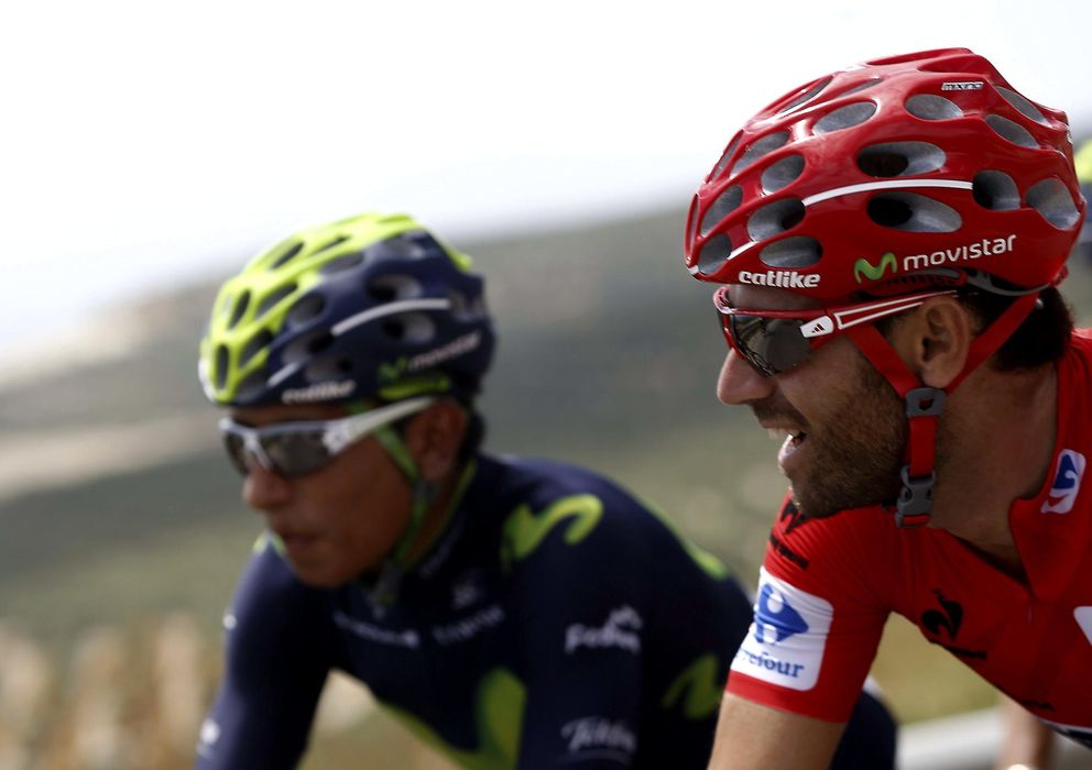 Foto: Nairo Quintana arrebató el rojo a su compañero de equipo Valverde (EFE).