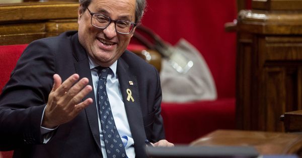 Foto: El presidente de la Generalitat, Quim Torra, durante el pleno del Parlament. (EFE)