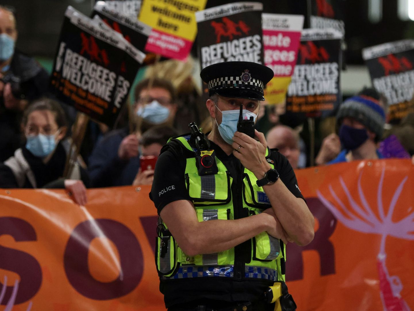 Protesta de activistas climáticos en Glasgow. (Reuters/Yves Herman)