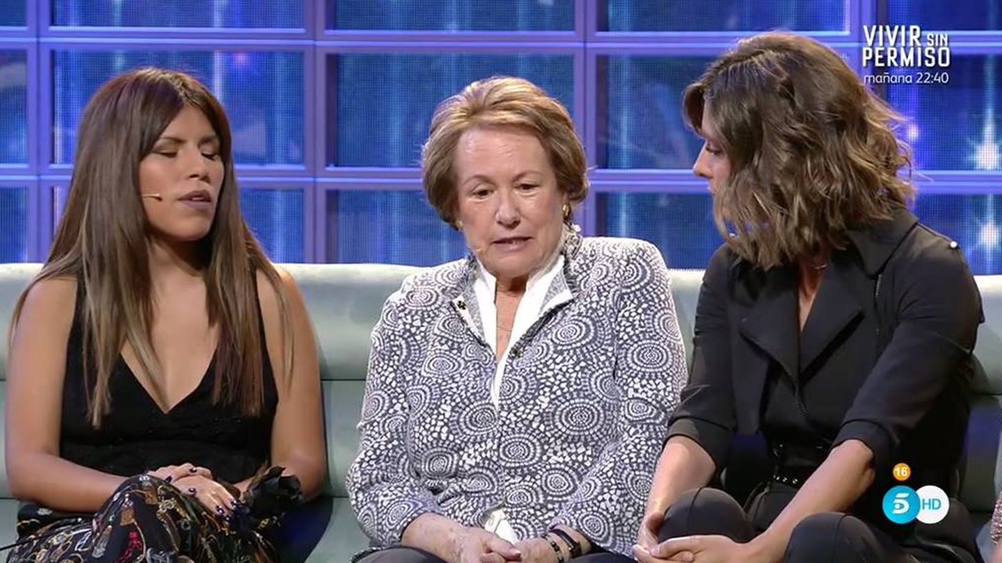 Chabelita, Mª Ángeles y Sandra Barneda, en 'GH VIP 6'. (Telecinco).