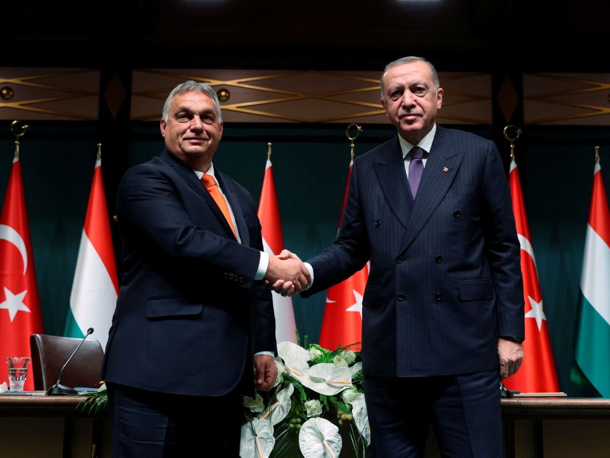 Foto: El primer ministro de Hungría junto al presidente turco. (Reuters)