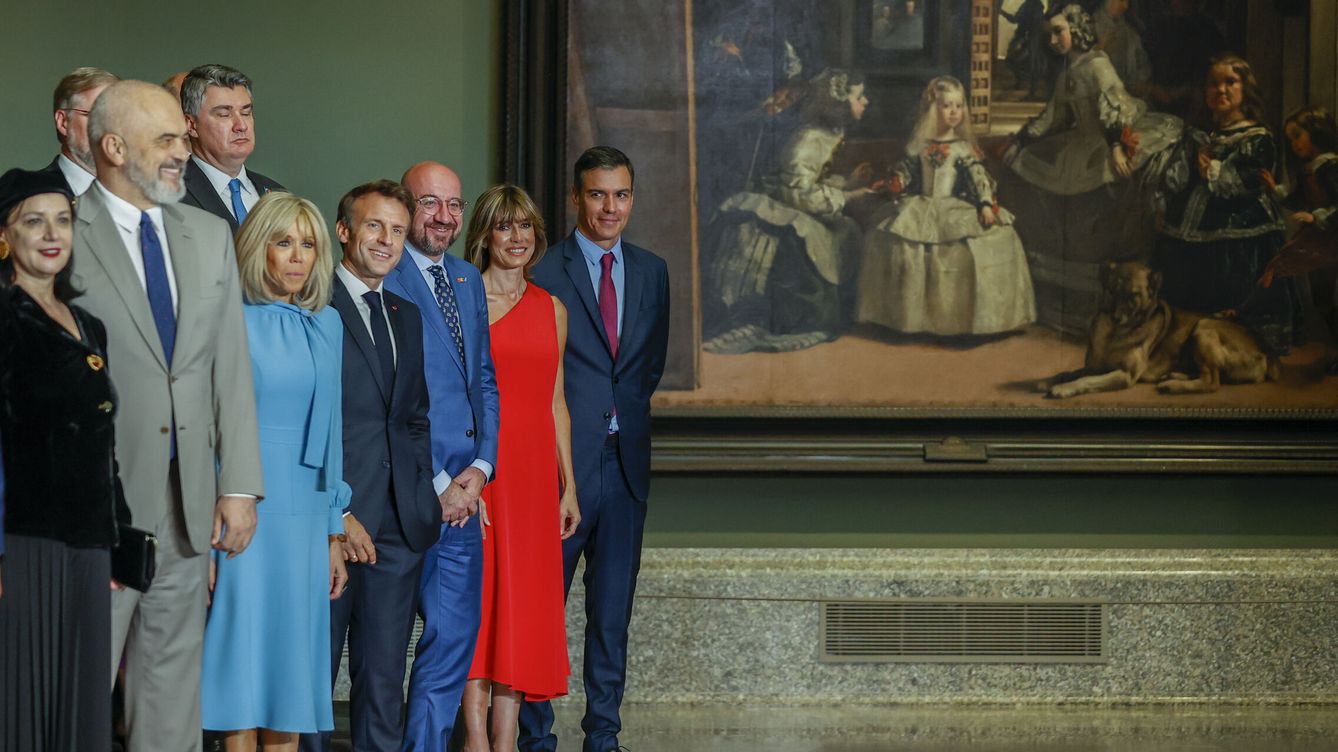 Foto: El jefe del Ejecutivo español ha ofrecido una cena a los líderes internacionales en el Museo del Prado de Madrid. (EFE/Chema Moya)