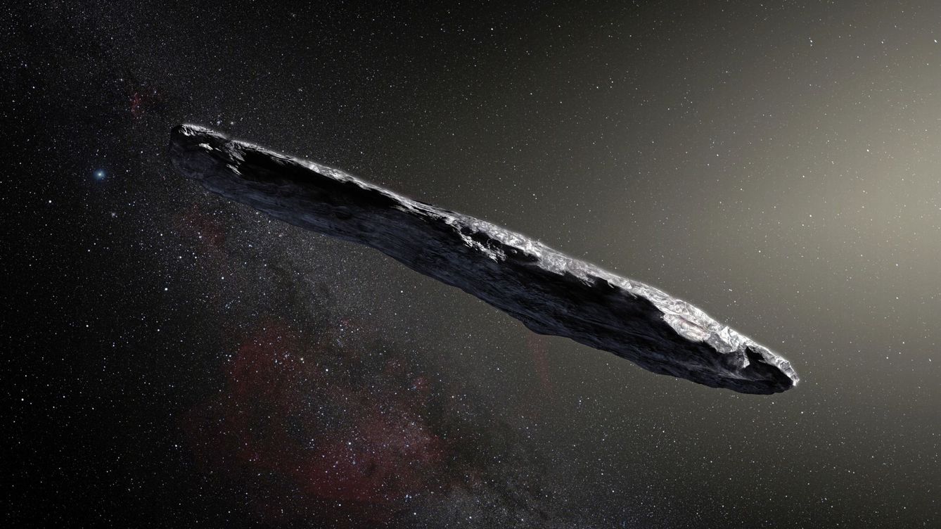 Foto: Representación del asteroide interestelar Oumuamua. (ESO)