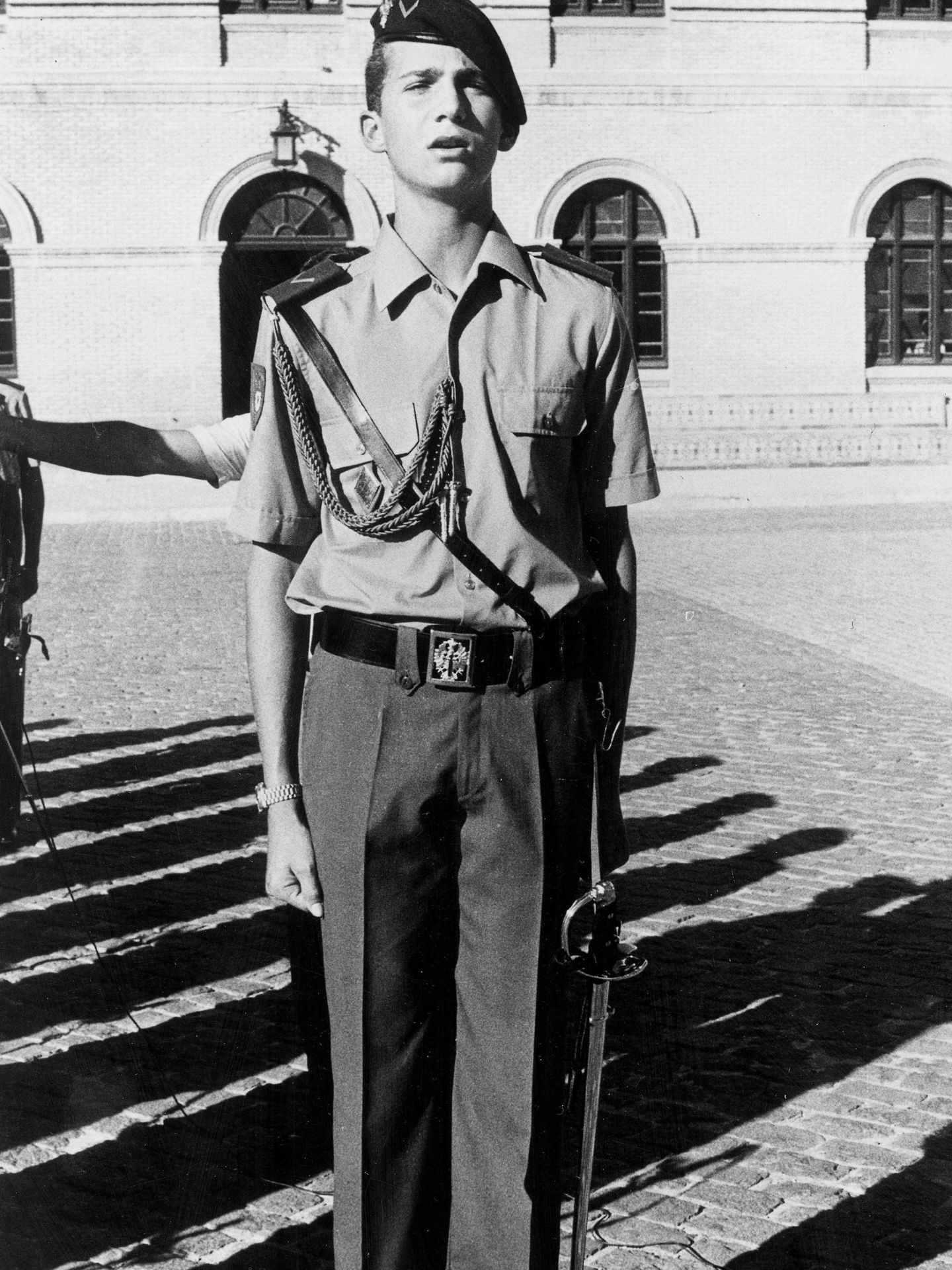 El príncipe Felipe, en octubre de 1985 en la Academia Militar de Zaragoza. (Cordon Press)