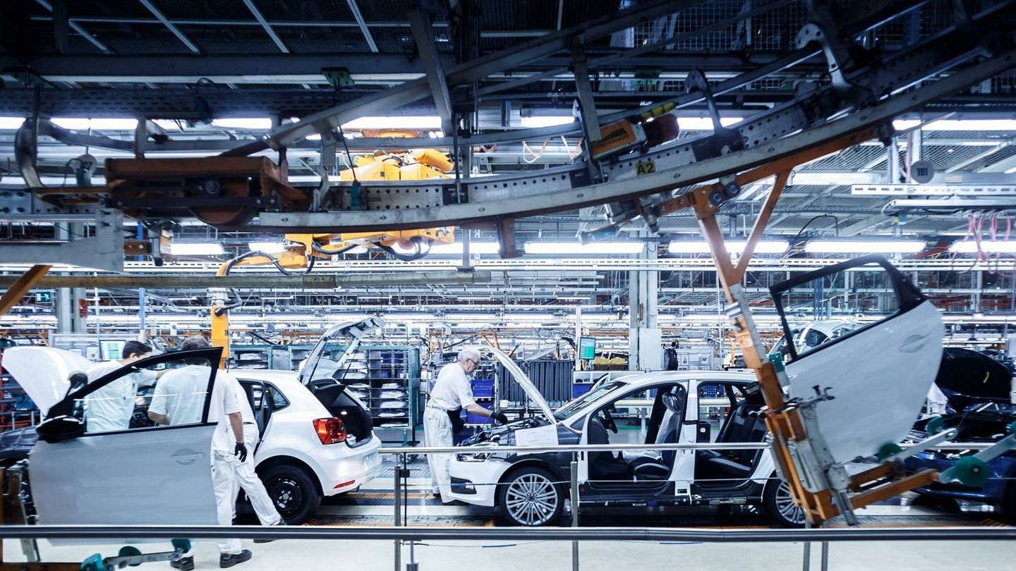 Fabricación del Volkswagen Polo en la planta de Landaben, en Navarra.