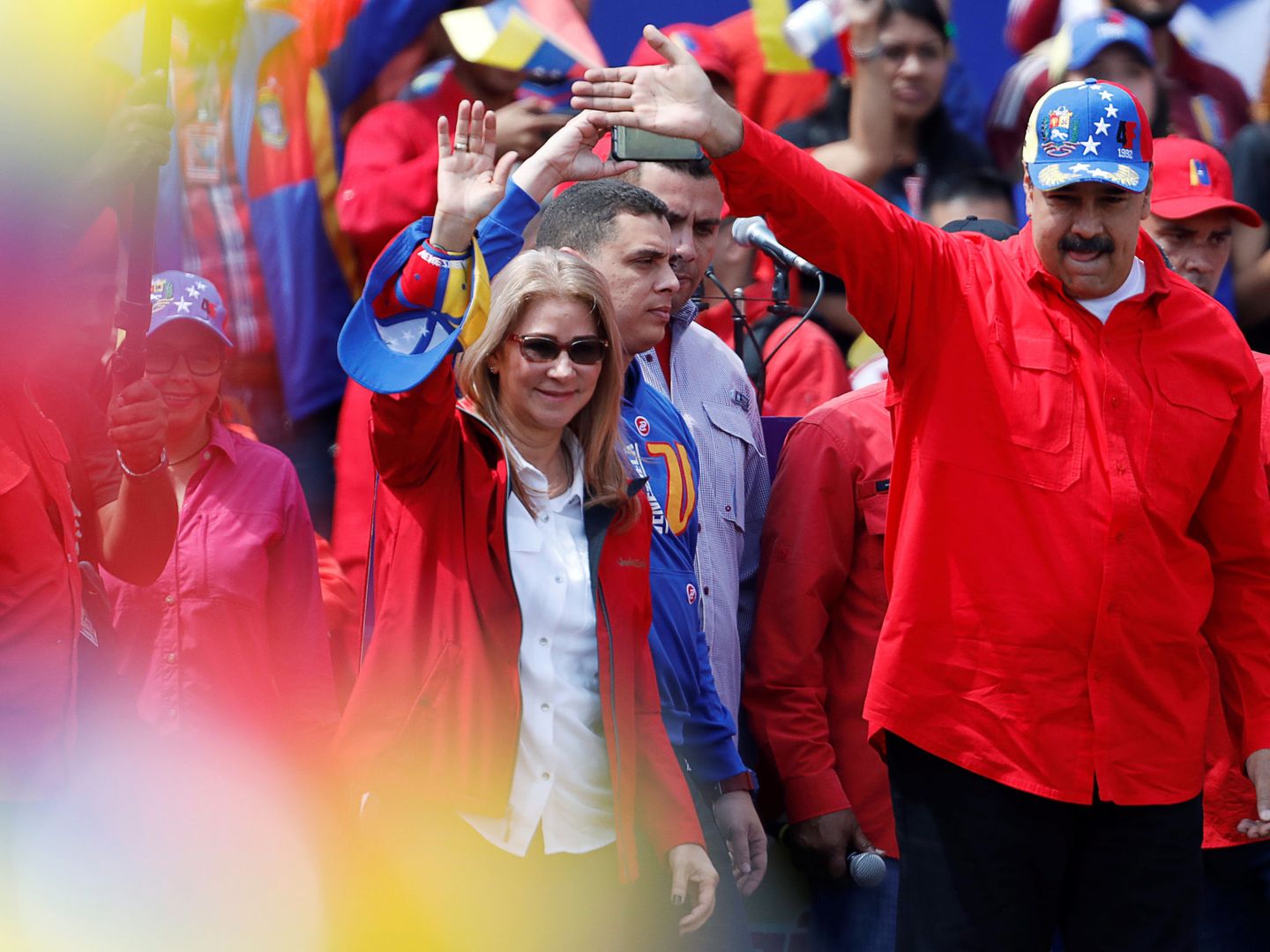 Nicolás Maduro y su esposa Cilia Flores. (Reuters)