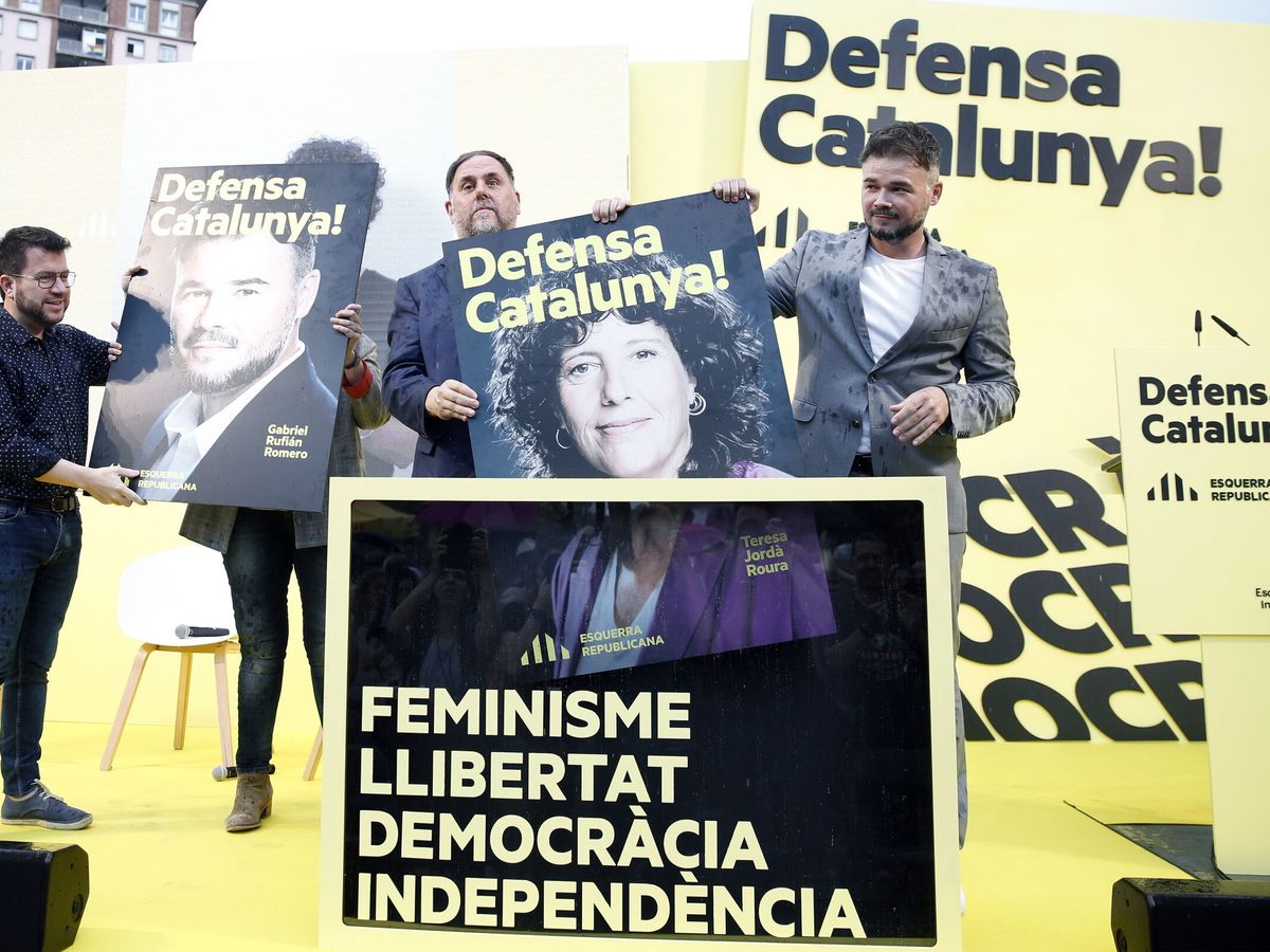 Foto: Junqueras y Rufián en el inicio de campaña. (EFE/Andreu Dalmau)