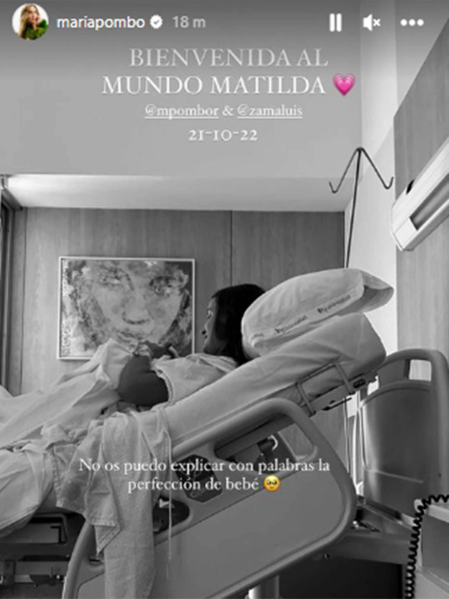 Marta Pombo da a luz a su primera hija. (Instagram/@mariapombo)