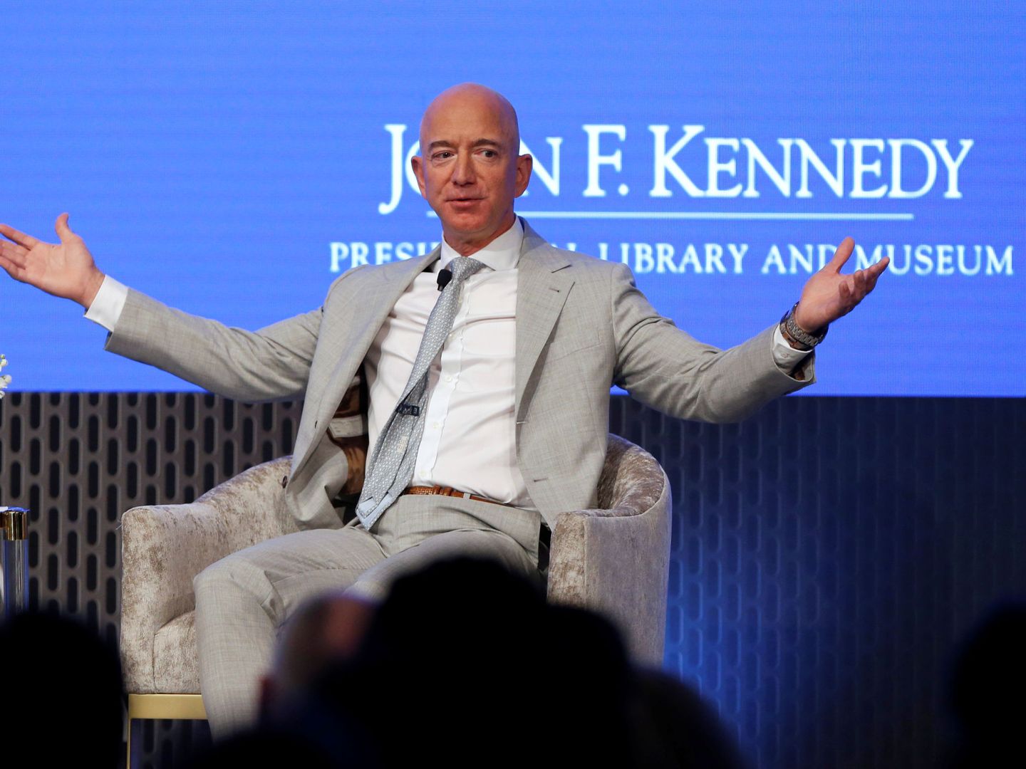 El CEO de Amazon, Jeff Bezos, en un acto en Washington. (Reuters)